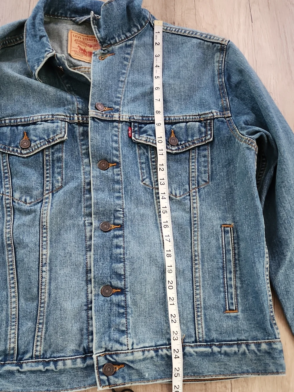 Levi's 70507 Standard Trucker Denim Jacket Large Blue Cotton Classic 2008 Era‎